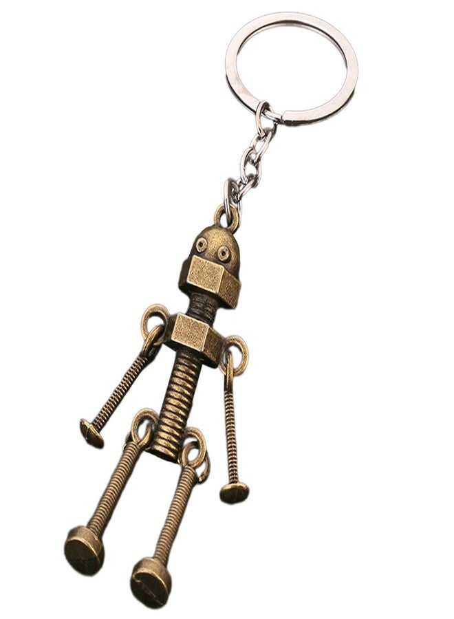 YZYDF Vintage Mechanical Screw Robot Keychain Creative Movable Joint Robot Car Key Holder for Men Backpack Bags Wallet Pendant - Image 3